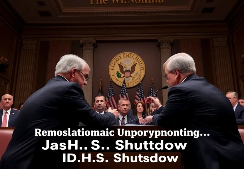 Representação visual de Senators Clash Over Immigration Enforcement, Risking a D.H.S. Shutdown